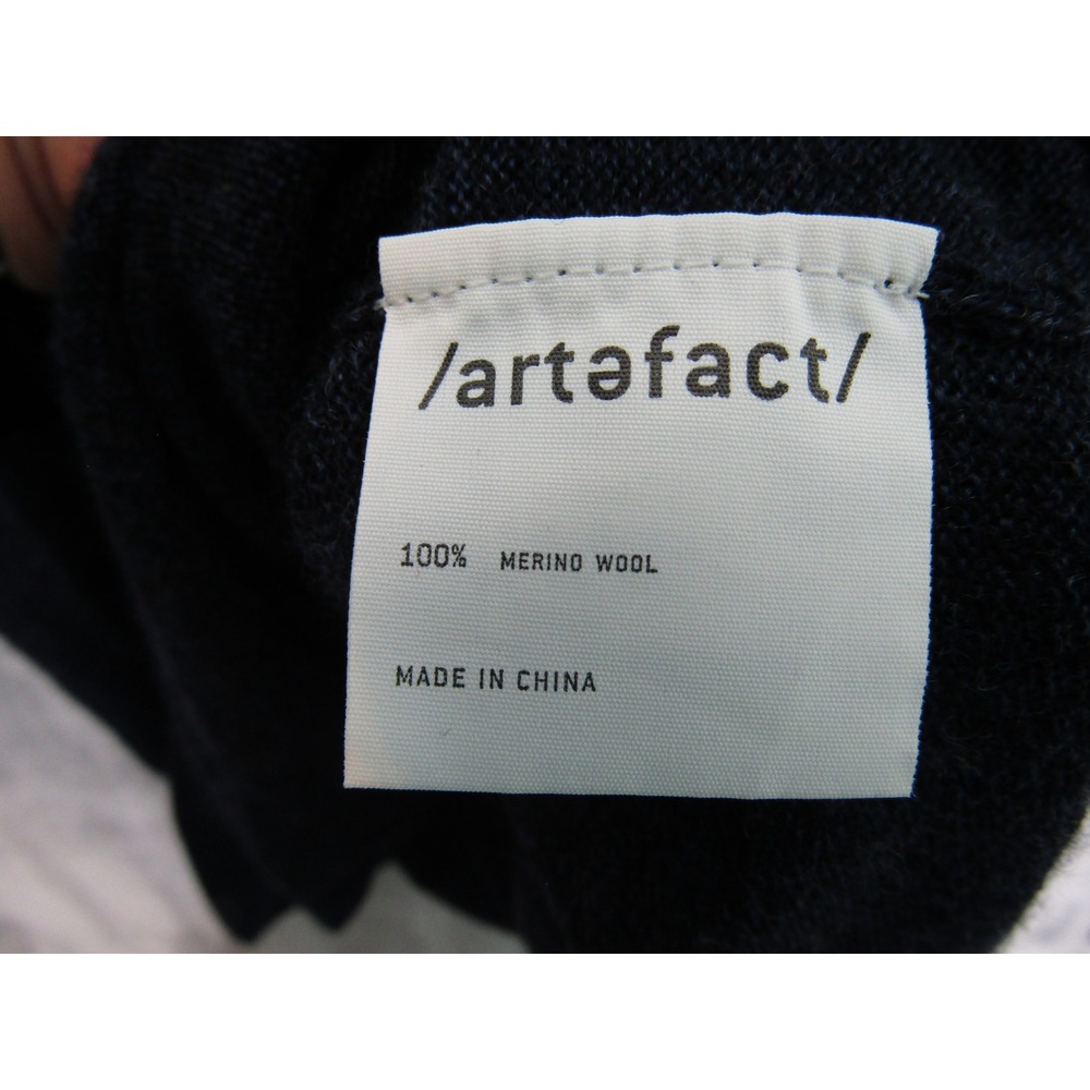 Artefact Quarter Zip Sweater Mens Large Navy Blue Excellent Merino Wool - Picture 5 of 9